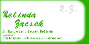 melinda zacsek business card